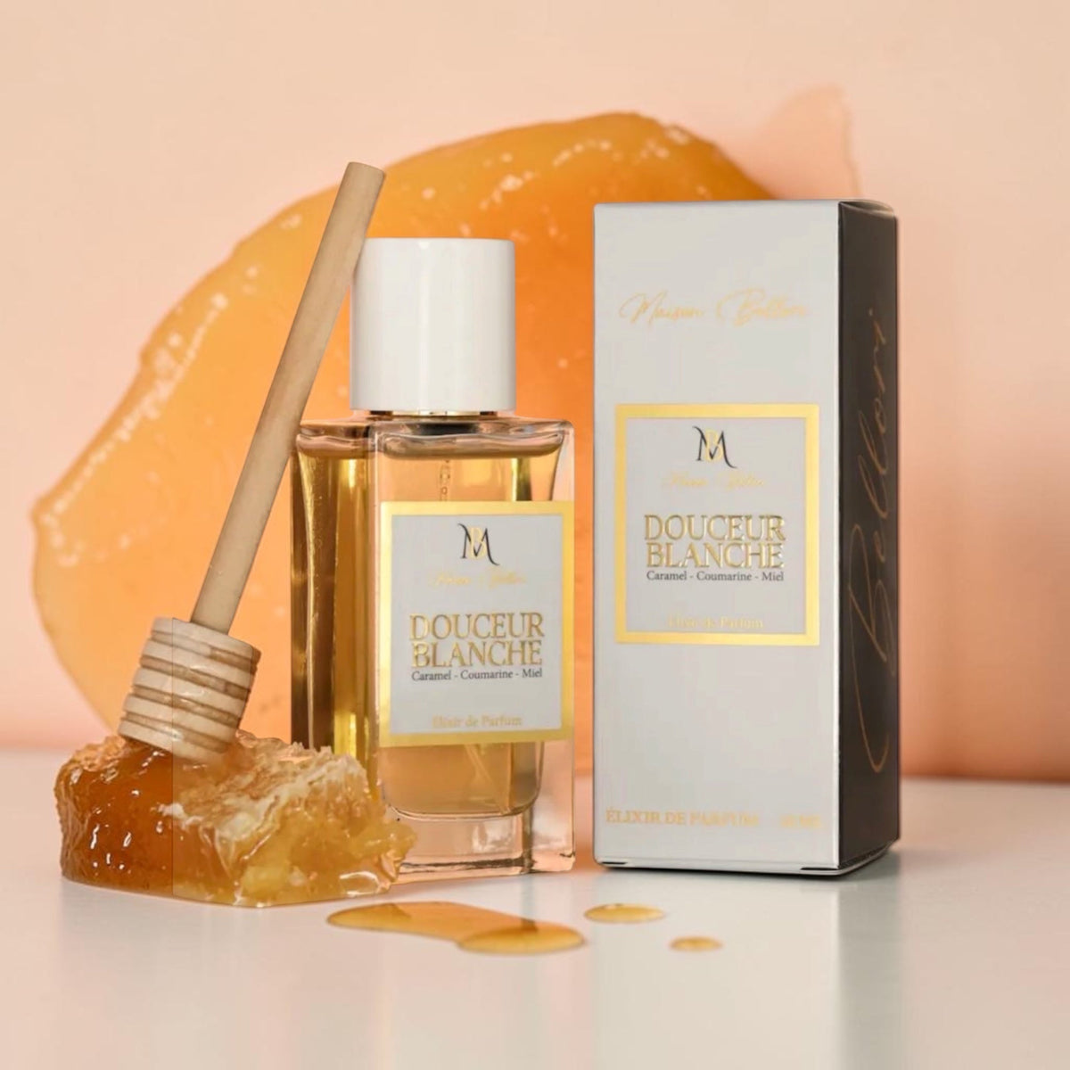 Douceur Blanche Élixir de Parfum Maison Bellori - fond blanc